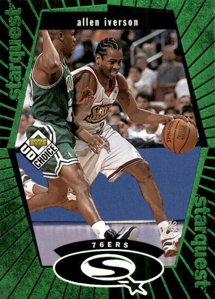 1998 Upper Deck Choice Basketball Green Allen Iverson #SQ20
