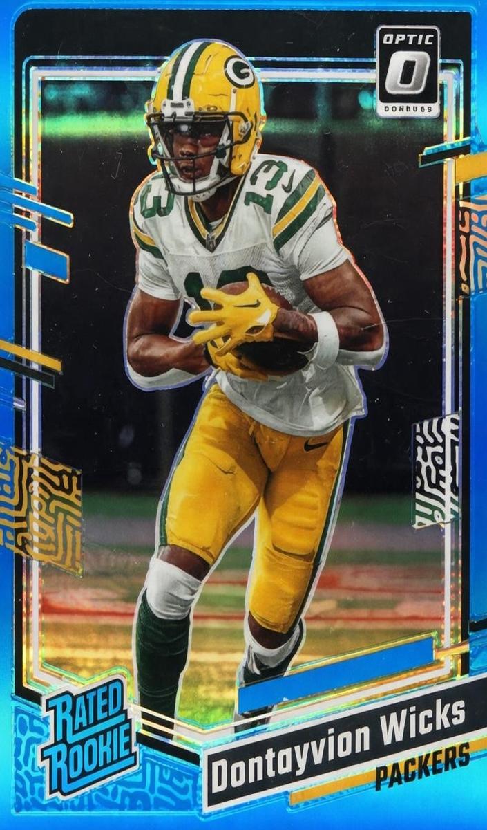 2023 Donruss Optic Football Aqua Dontayvion Wicks #249 PSA 10