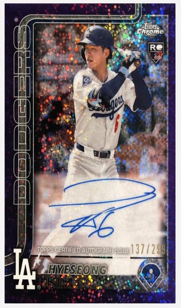 2025 Topps Chrome Baseball Purple Speckle Refractor Hyeseong Kim #RA-HYE PSA 9
