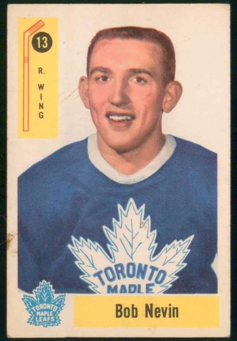 1958 Parkhurst Hockey Bob Nevin #13 PSA 8