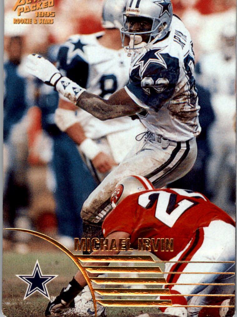 1995 Action Packed Rookies and Stars Football Michael Irvin #17