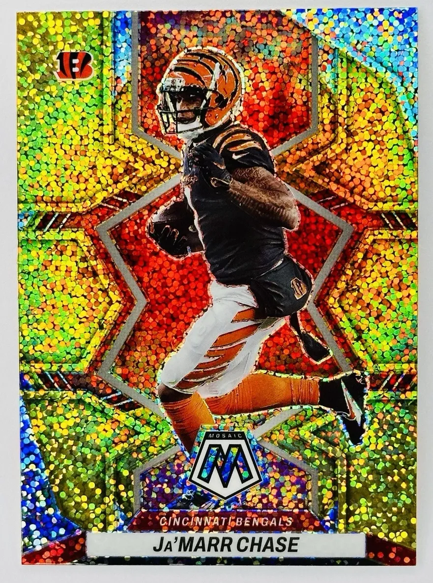 2022 Panini Mosaic Football Gold Sparkle Ja'Marr Chase #41 PSA 9