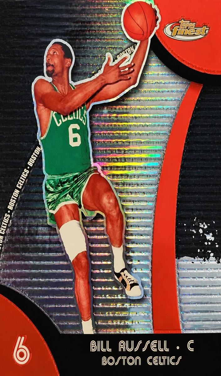2007 Topps Finest Basketball Refractor Bill Russell #44 PSA 9