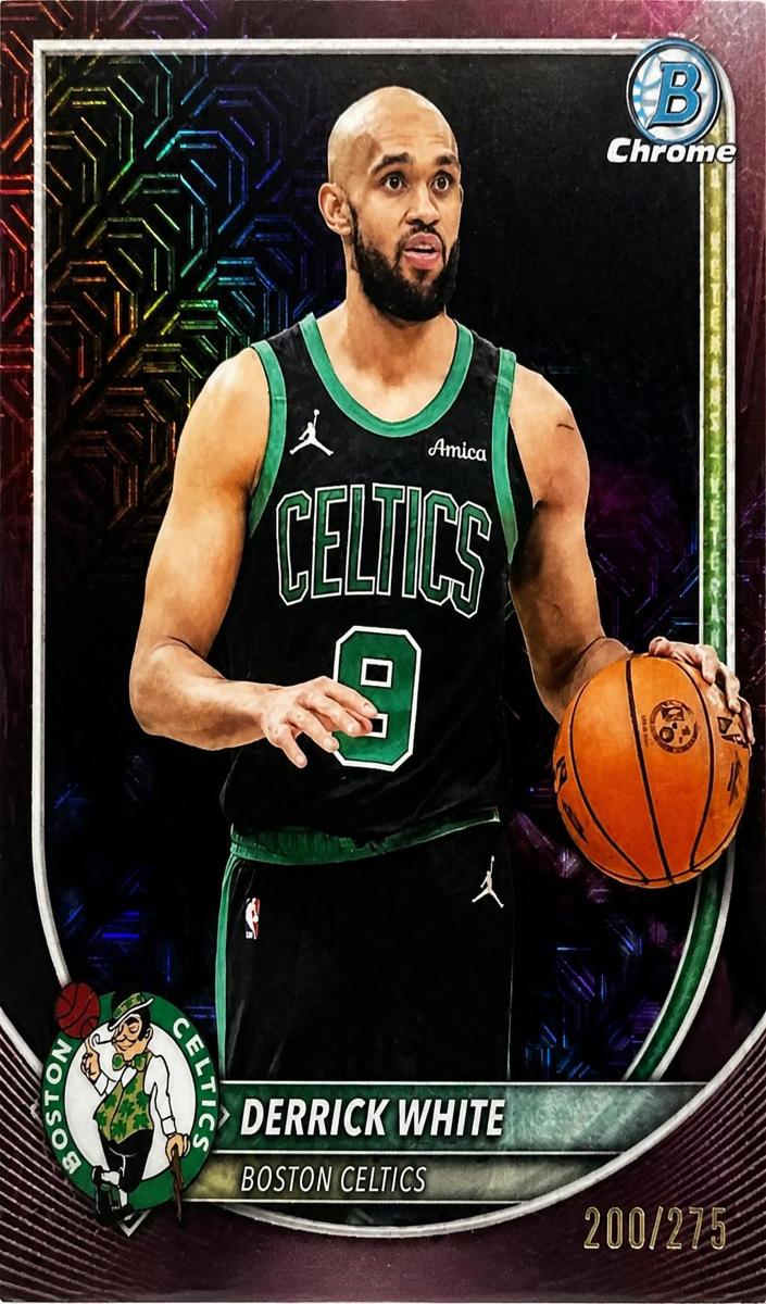 2025 Bowman Mega Box Basketball Burgundy Mojo Refractor Derrick White #BCV-58