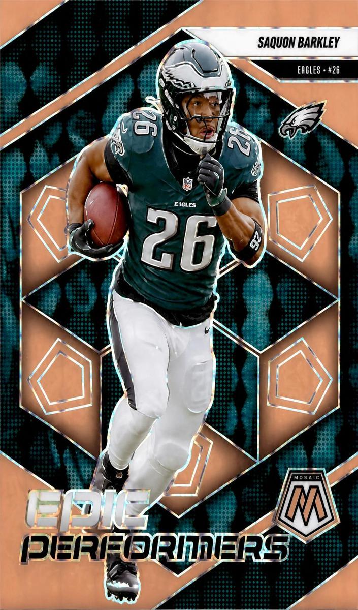 2025 Panini Mosaic Football Orange Fluorescent Saquon Barkley #2