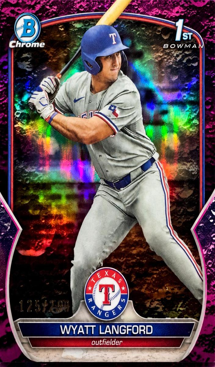2023 Bowman Draft Chrome Baseball Fuchsia Lunar Wyatt Langford #BDC-106 PSA 10