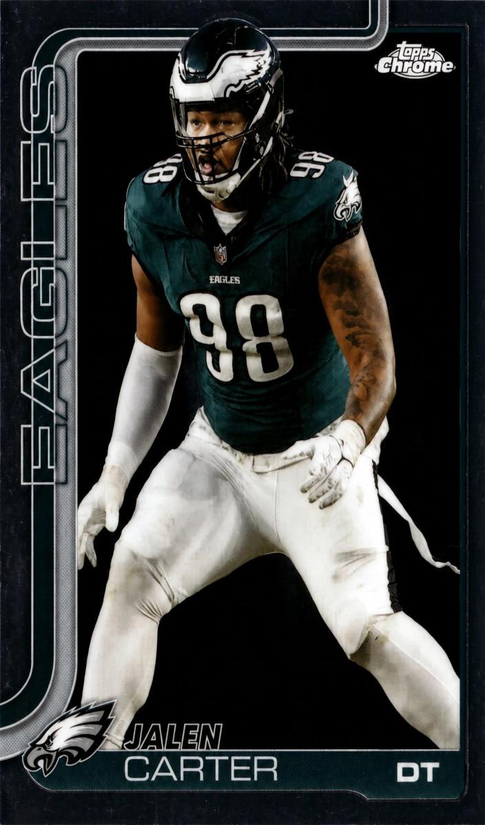 2025 Topps Chrome Football Purple Lava Refractor Jalen Carter #250