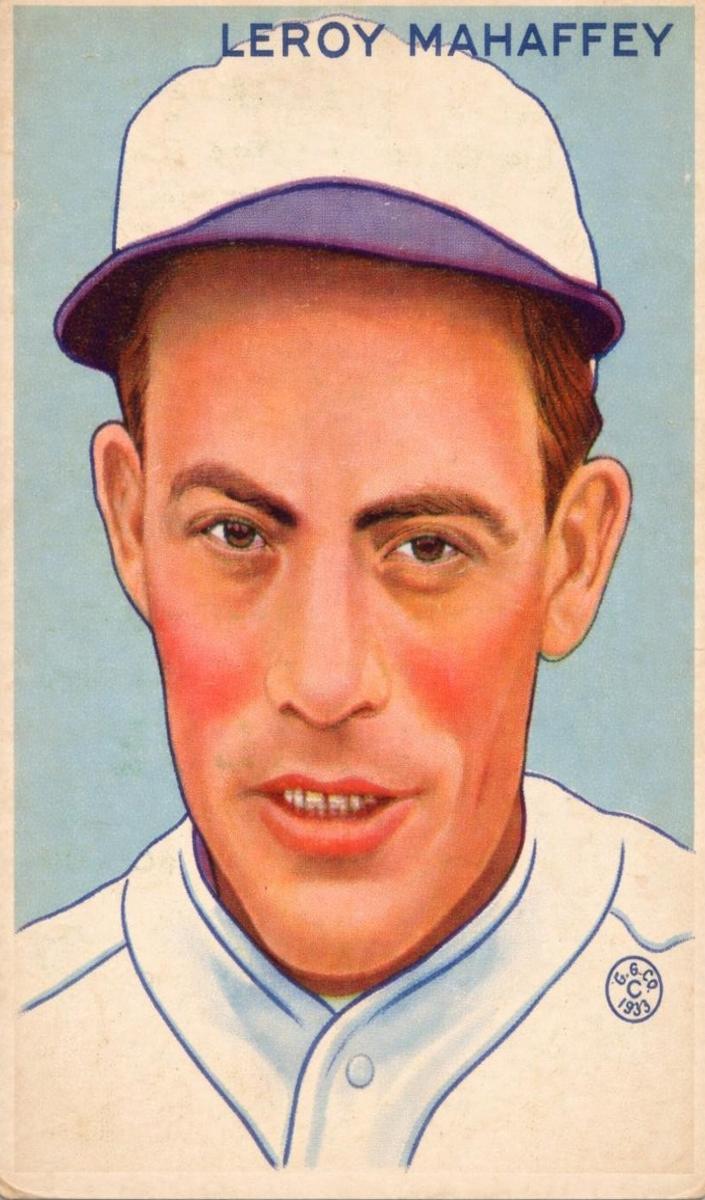 1933 R319 Goudey Baseball Leroy Mahaffey #196
