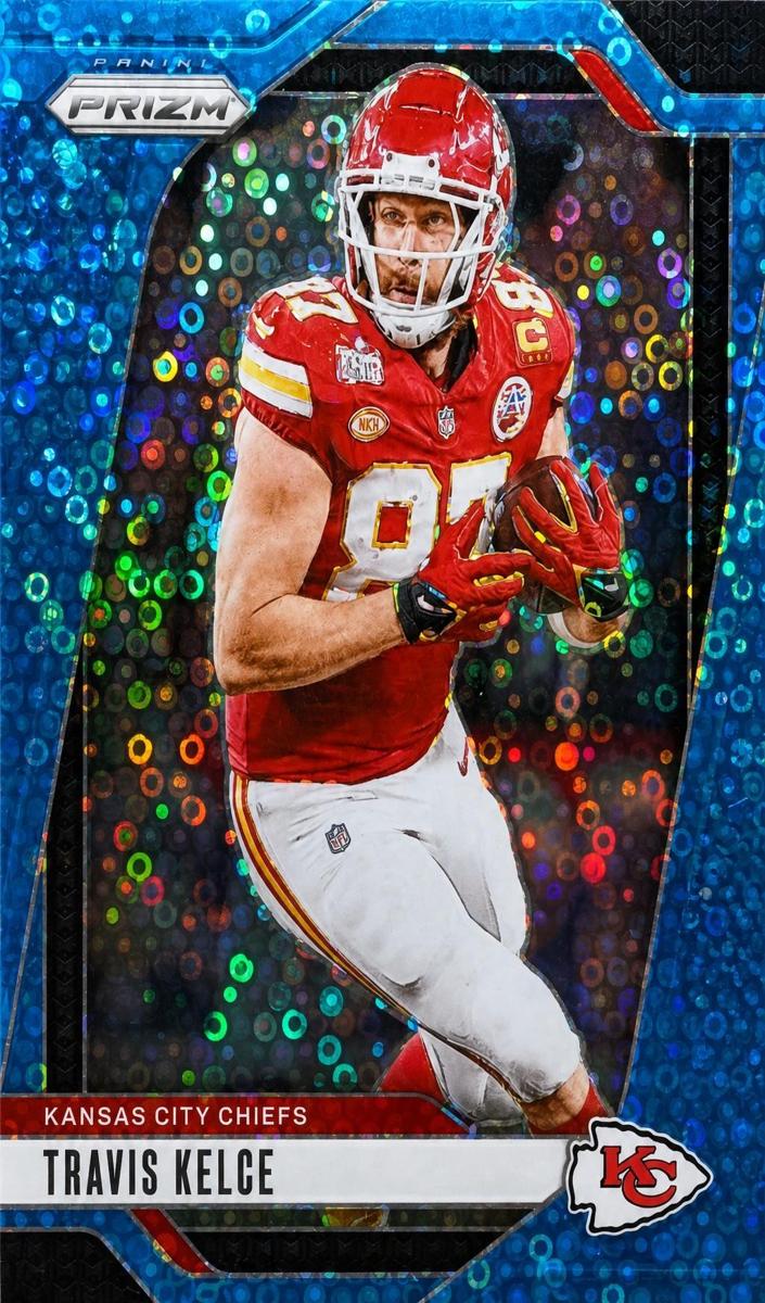 2024 Panini Prizm Football No Huddle Blue Travis Kelce #140 PSA 9