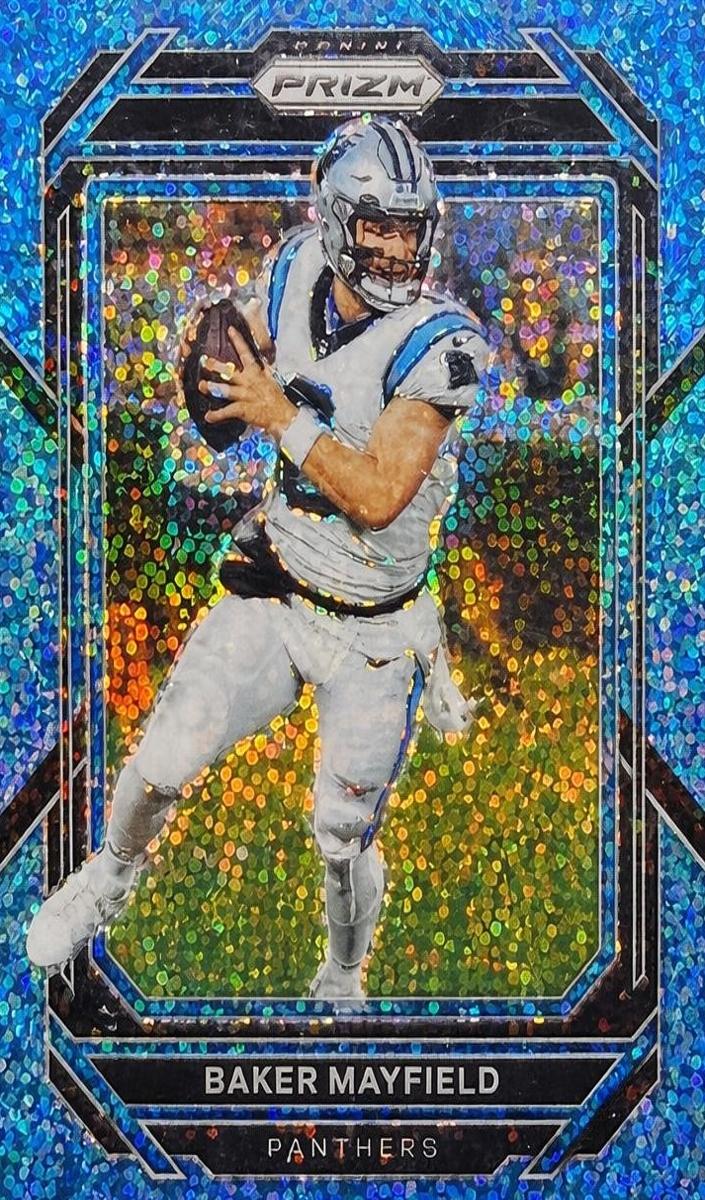 2022 Panini Prizm Football Blue Sparkle Baker Mayfield #39