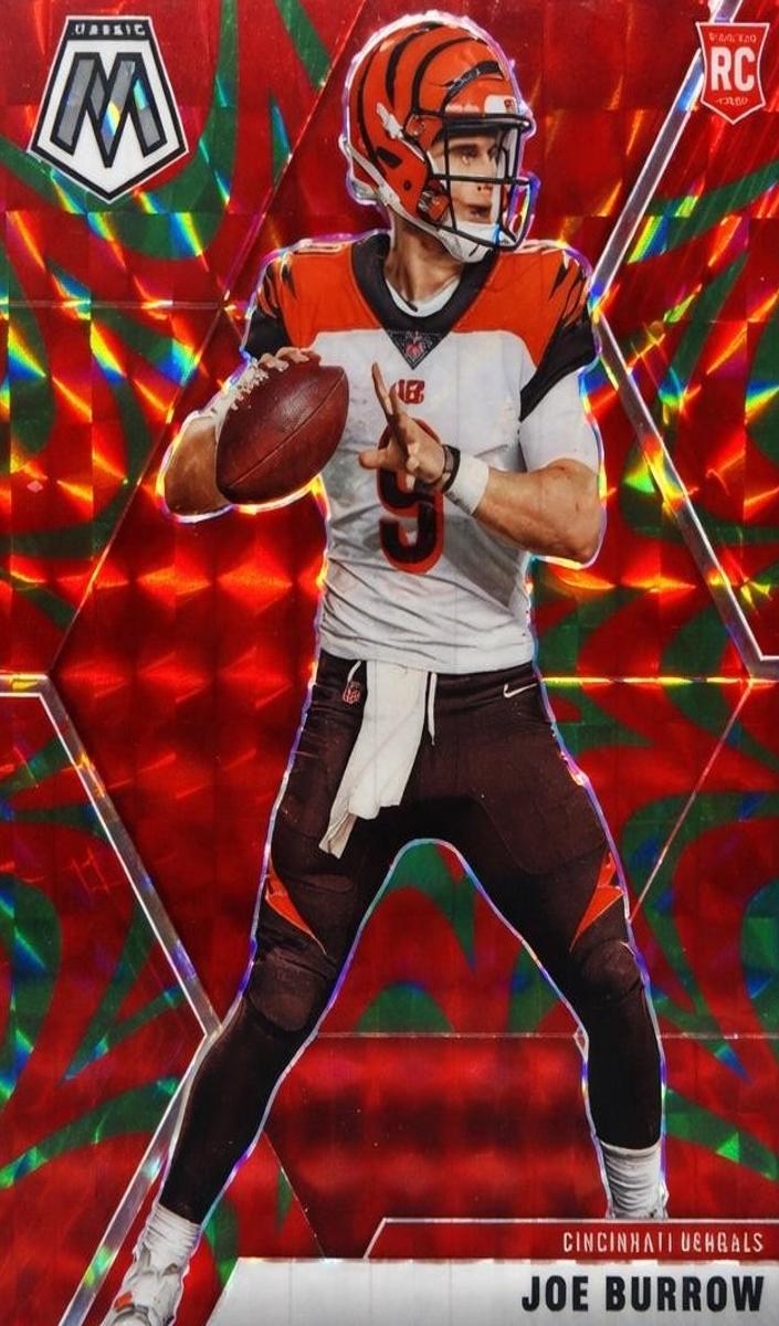 2020 Panini Mosaic Football Reactive Green Joe Burrow #201