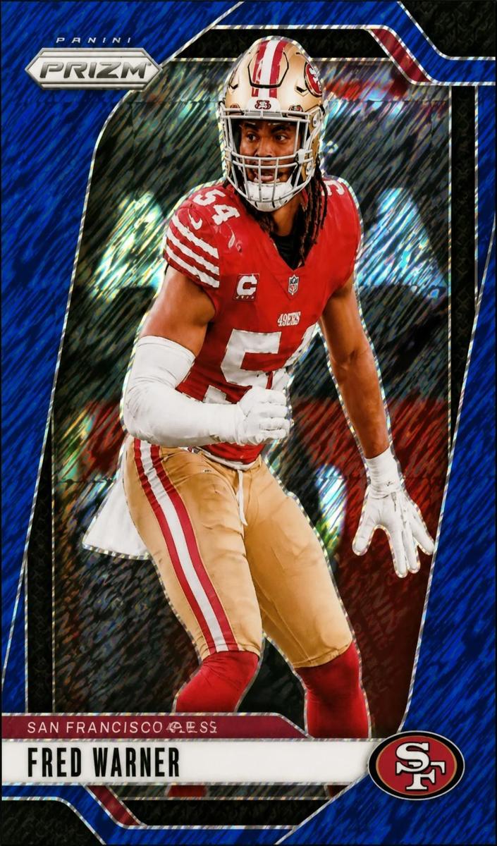 2024 Panini Prizm Football Blue Shimmer Fred Warner #255