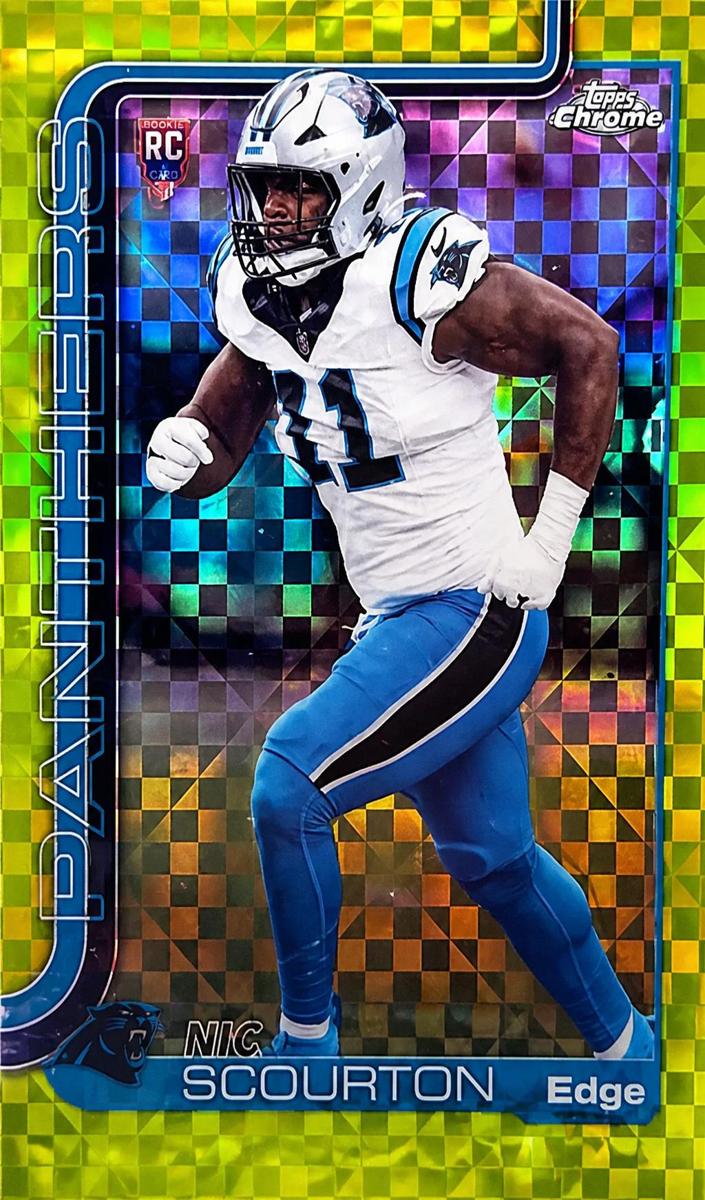 2025 Topps Chrome Football Lime Green X-Fractor Nic Scourton #353