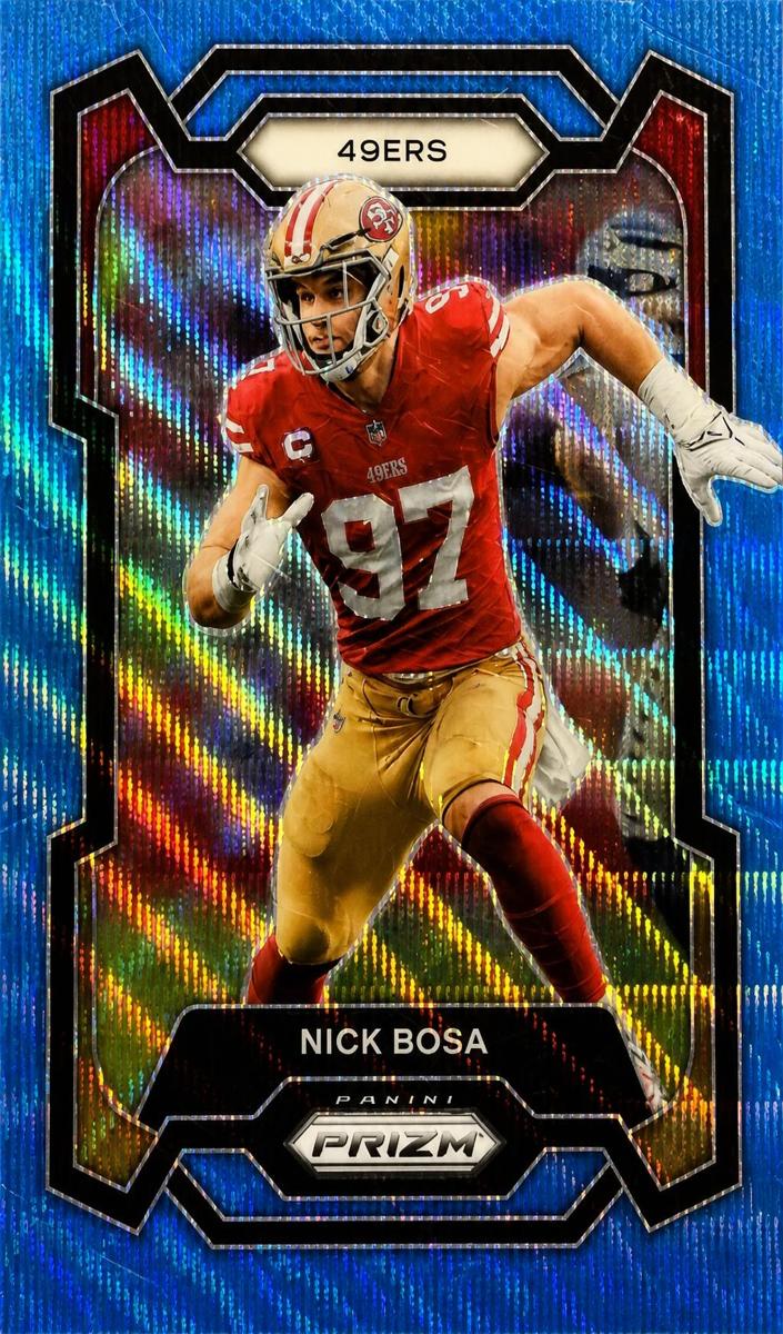 2023 Panini Prizm Football Blue Wave Nick Bosa #272 PSA 9