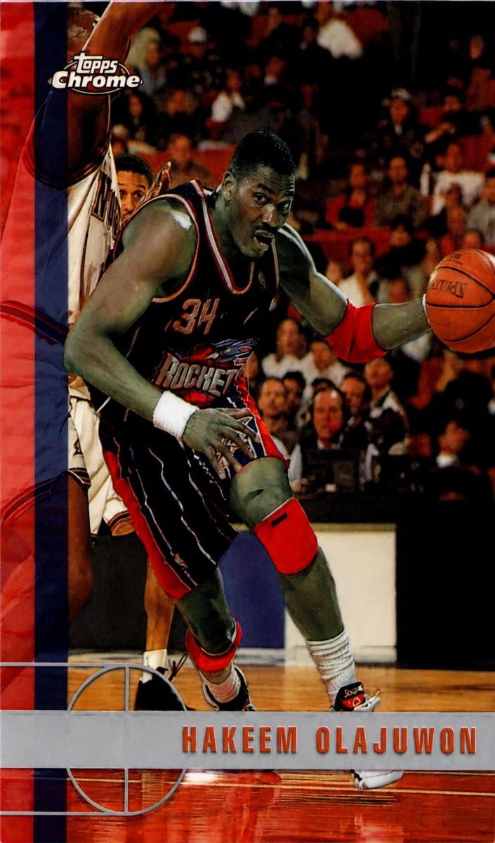 1997 Topps Chrome Basketball Refractor Hakeem Olajuwon #203