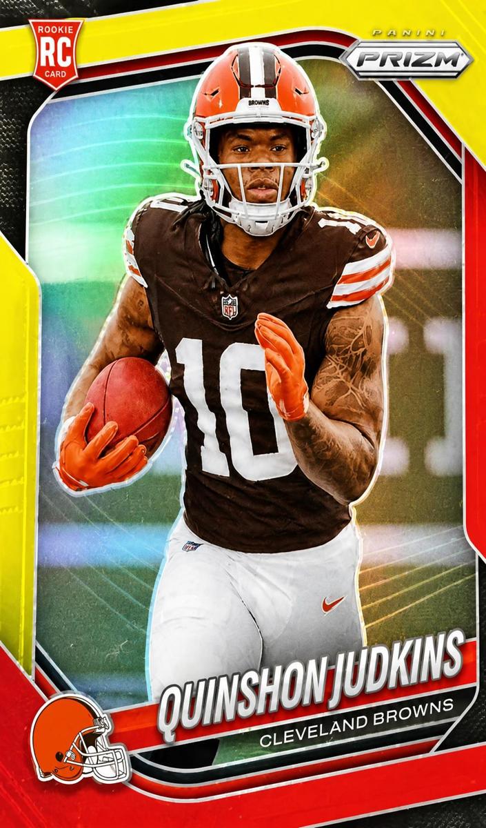 2025 Panini Prizm Football Red and Yellow Quinshon Judkins #313