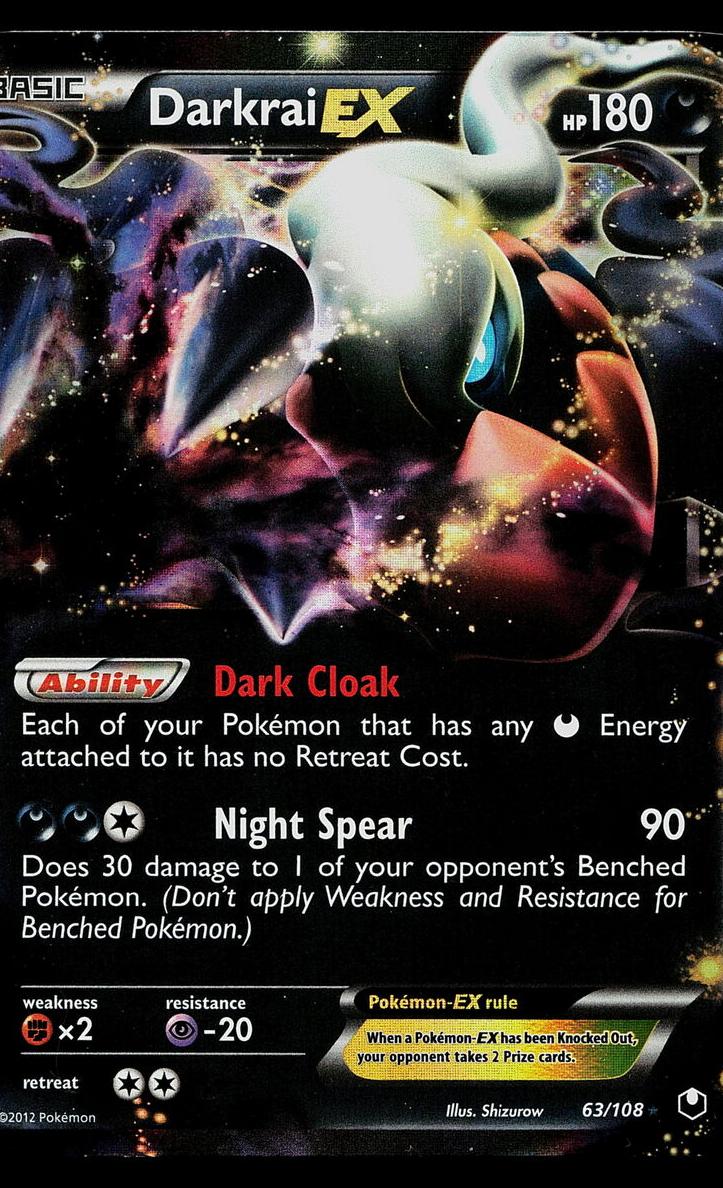 2012 Pokemon Black & White Dark Explorers Darkrai #63