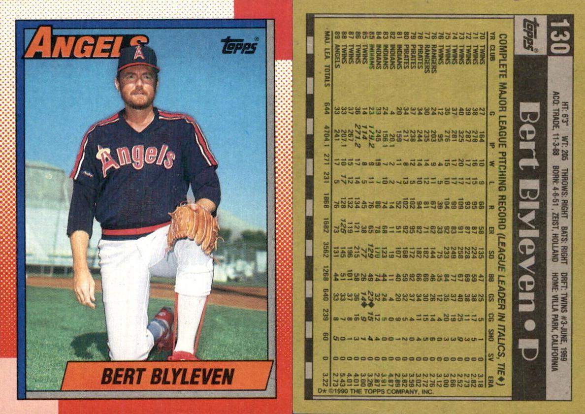 1990 Topps Baseball Bert Blyleven #130