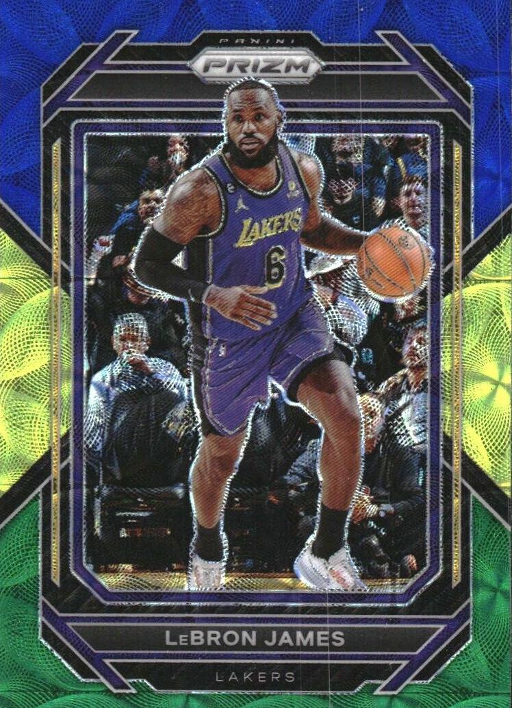 2022 Panini Prizm Basketball Choice Blue Yellow and Green LeBron James #134