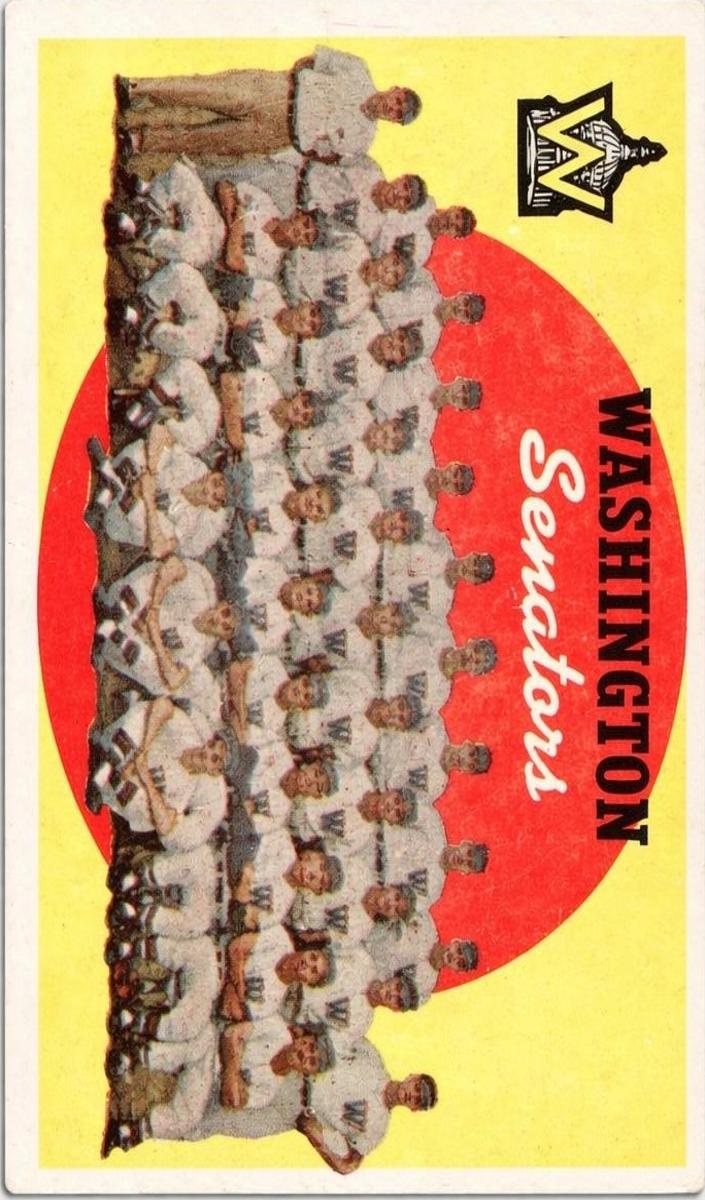 1959 Topps Baseball Washington Senators #397 PSA 8
