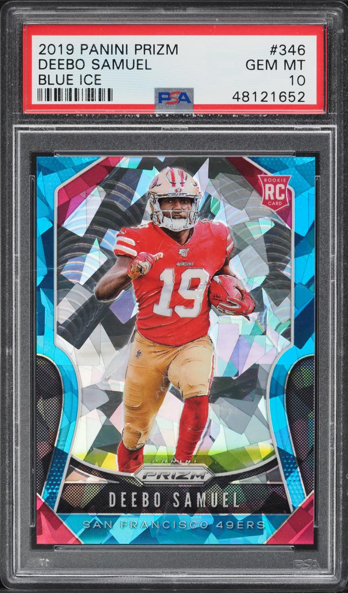 2019 Panini Prizm Football Prizm Blue Ice Deebo Samuel #346 PSA 9