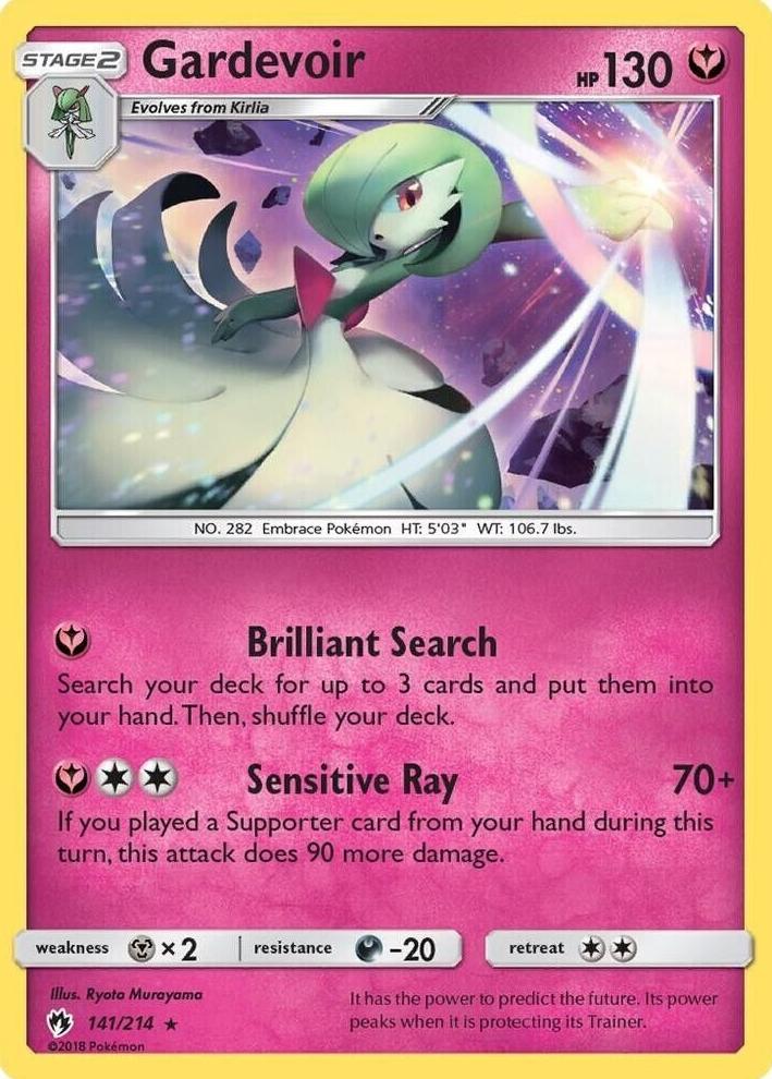 2018 Pokemon Sun & Moon Lost Thunder Cosmos Holo Gardevoir #141