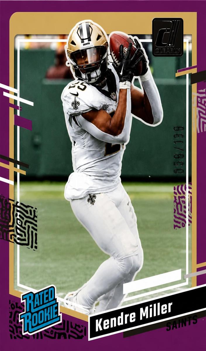 2023 Panini Clearly Donruss Football Purple Kendre Miller #72
