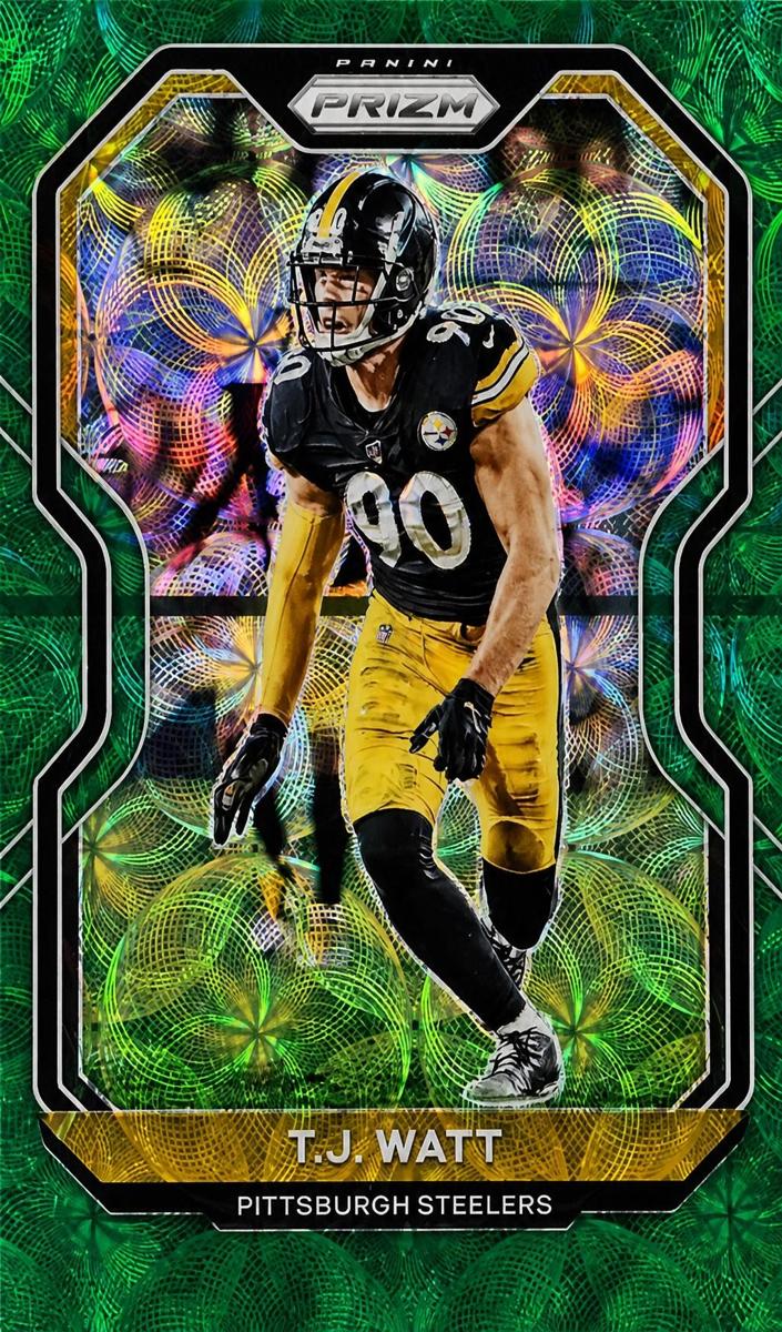 2020 Panini Prizm Football Green Scope Prizm T.J. Watt #71