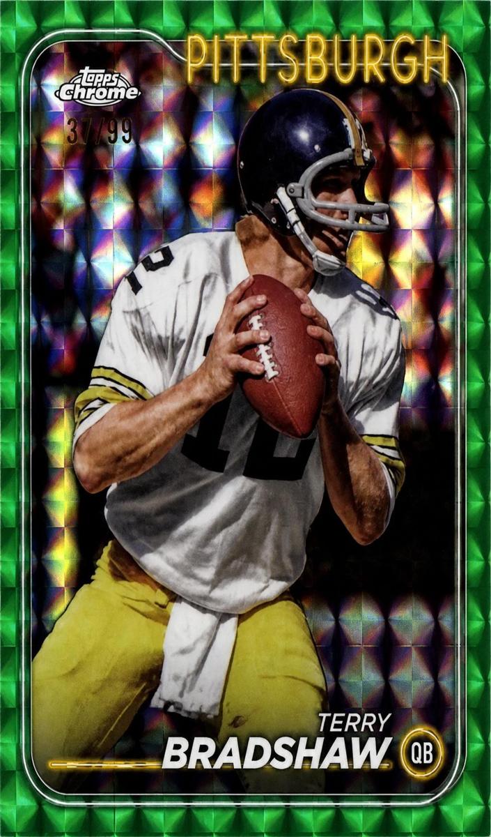 2024 Topps Chrome Football Green Geometric Refractor Terry Bradshaw #161