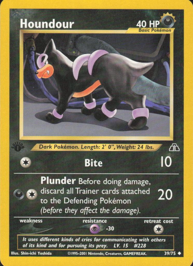 2001 Pokemon Neo Discovery 1st Edition Houndour #39 PSA 10