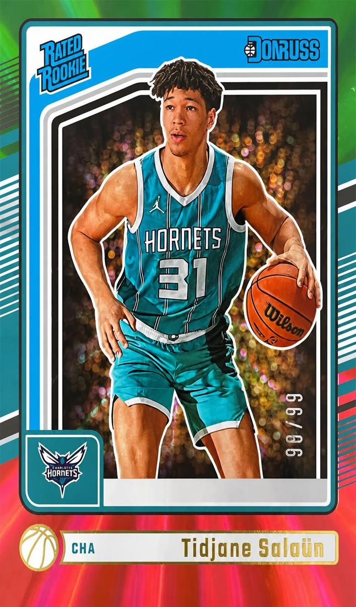 2024 Panini Donruss Basketball Holo Red and Green Laser Tidjane Salaun #229