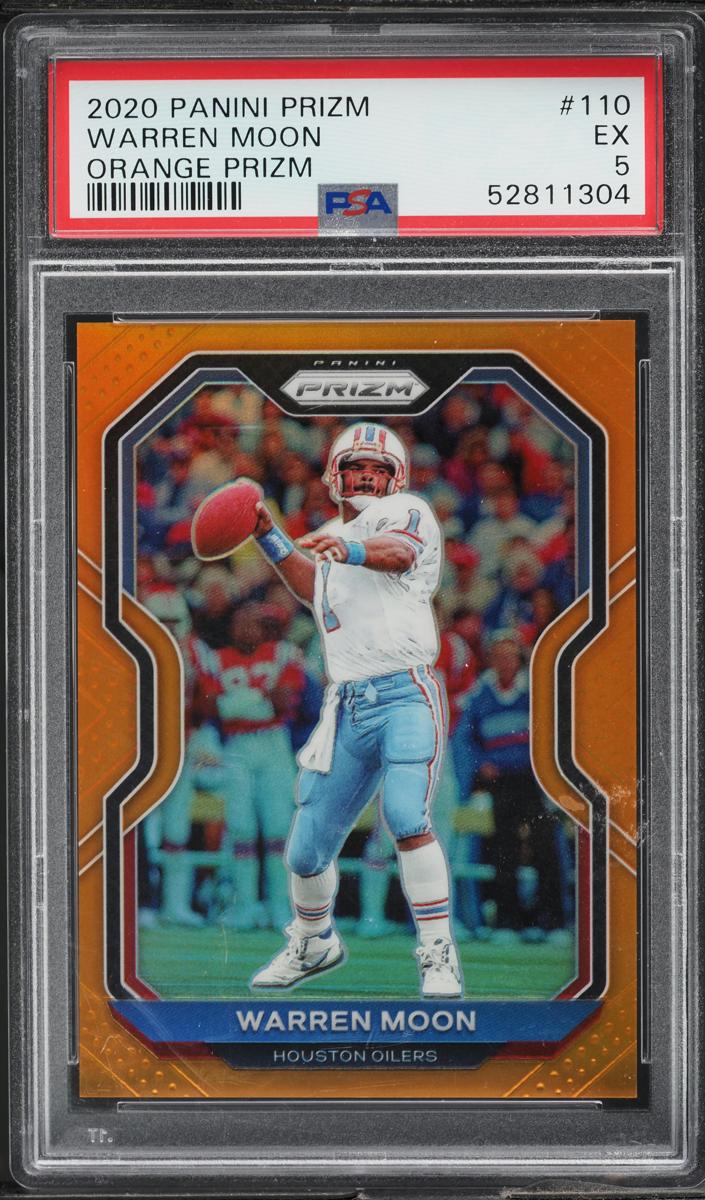 2020 Panini Prizm Football Orange Prizm Warren Moon #110 PSA 5