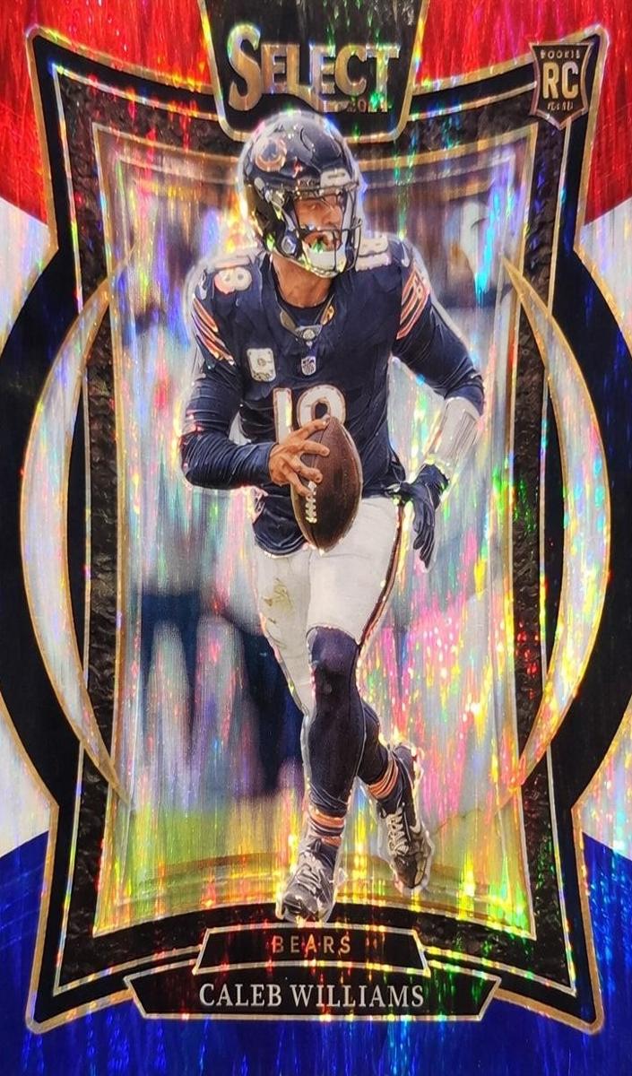 2024 Panini Select Football Red and Blue Shock Caleb Williams #25