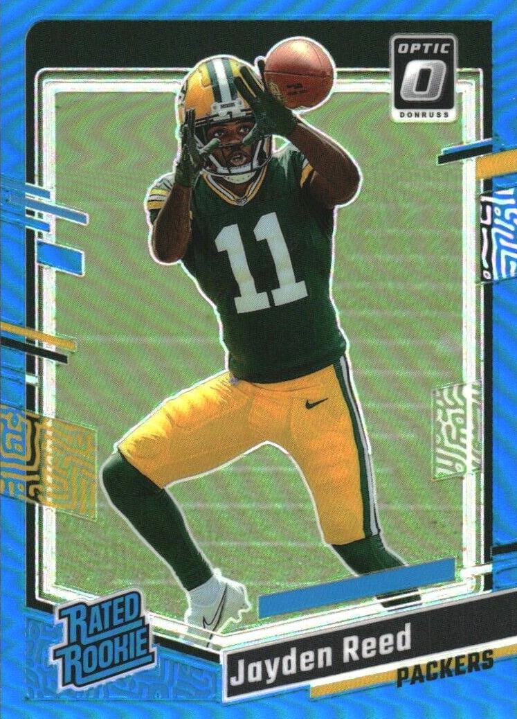 2023 Donruss Optic Football Aqua Jayden Reed #239 PSA 9