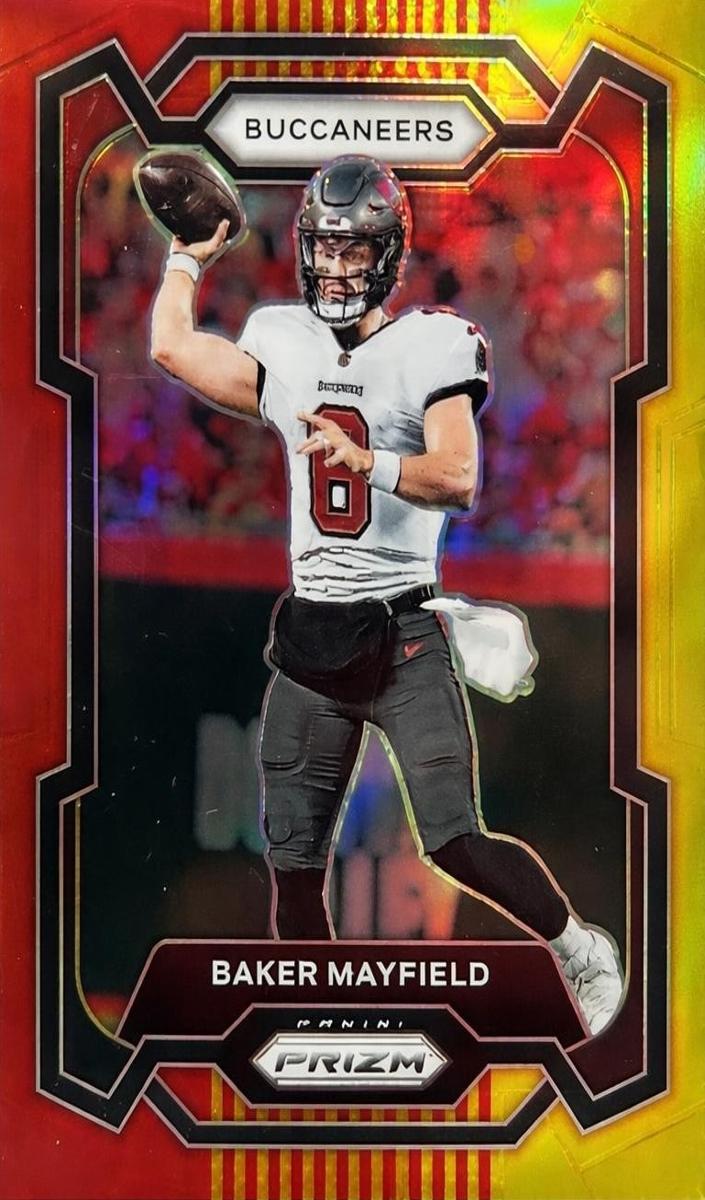 2023 Panini Prizm Football Red Yellow Baker Mayfield #276 PSA 10