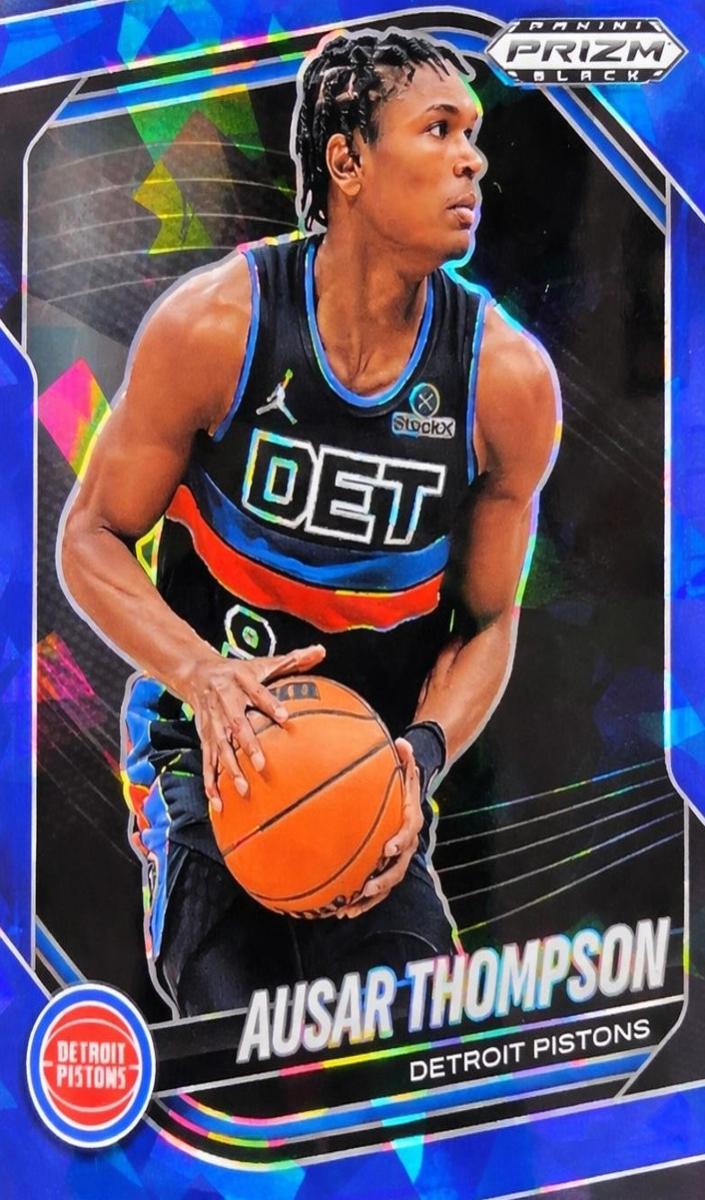2024 Panini Prizm Black Basketball Blue Ice Ausar Thompson #90