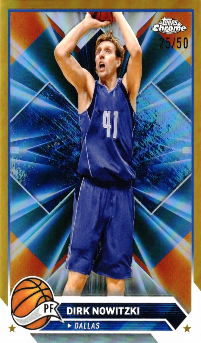 2023 Topps Chrome Basketball Gold Refractor Dirk Nowitzki #98