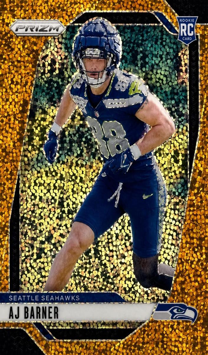 2024 Panini Prizm Football Gold Sparkle AJ Barner #304 PSA 8.5