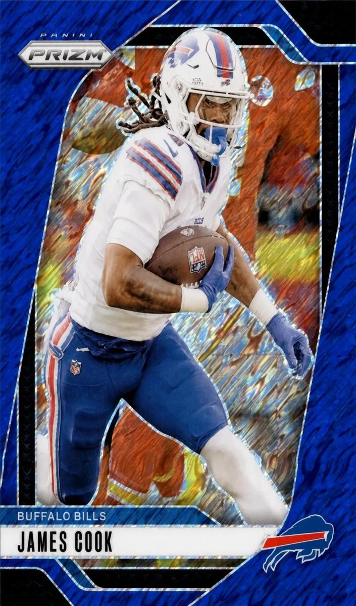 2024 Panini Prizm Football Blue Shimmer James Cook #29 PSA 10