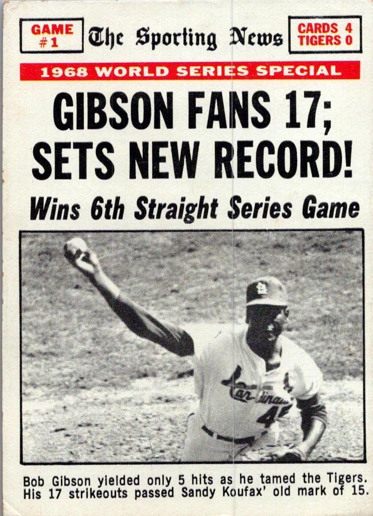 1969 Topps Baseball Gibson Fans 17 World Series Game #1 #162 PSA 8