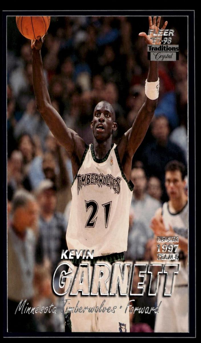 1997 Fleer Basketball Crystal Kevin Garnett #250 PSA 9