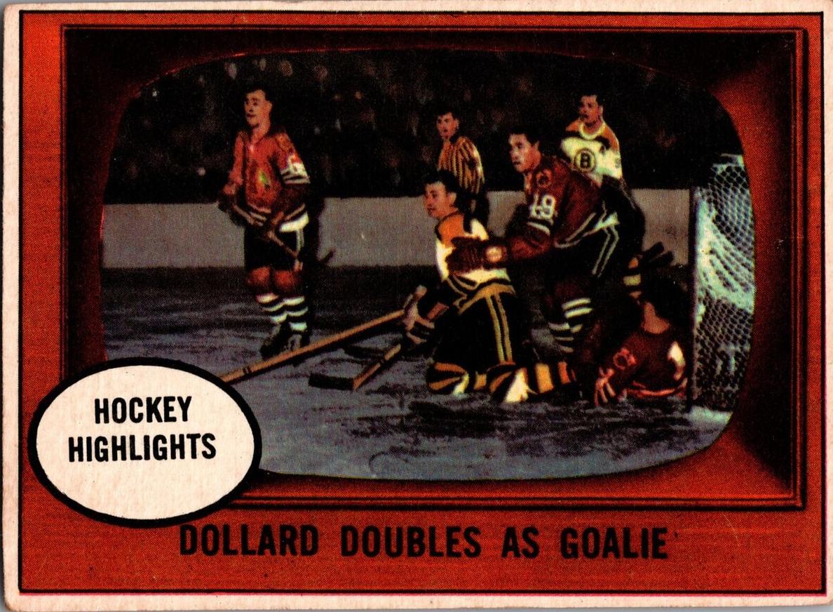 1961 Topps Hockey Dollard Doubles As Goalie #44