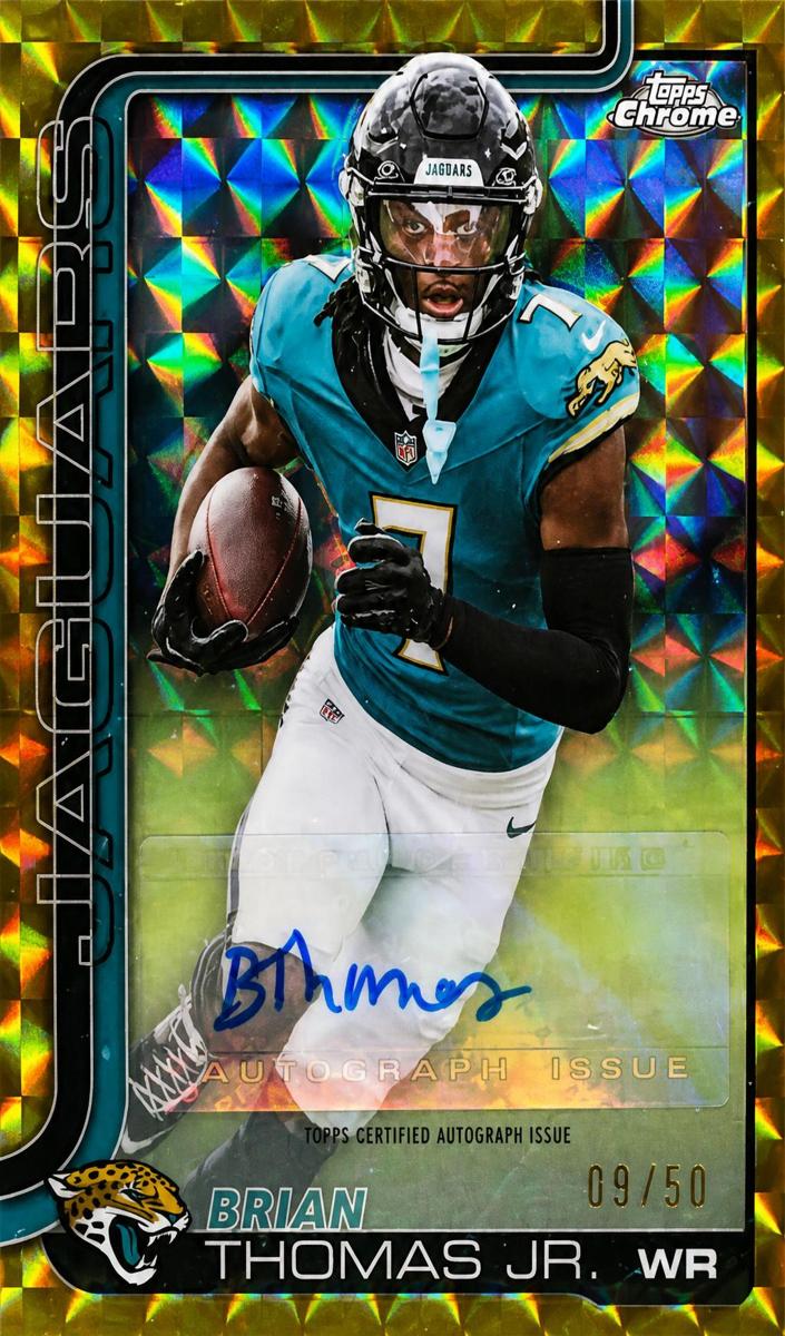 2025 Topps Chrome Football Gold Geometric Refractor Brian Thomas Jr. #BA-BT