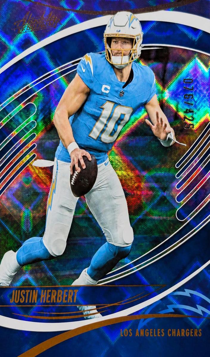 2025 Panini Absolute Football Blue Diamonds Justin Herbert #11
