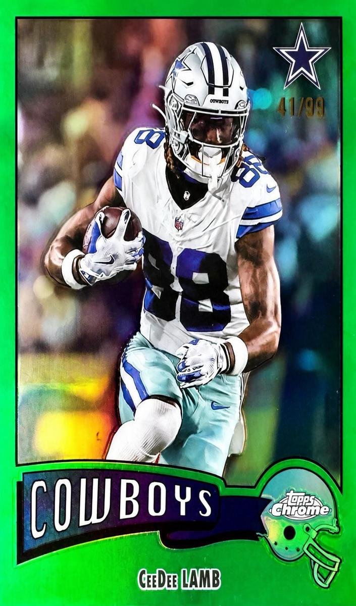 2025 Topps Chrome Football Green Refractor CeeDee Lamb #1975-9
