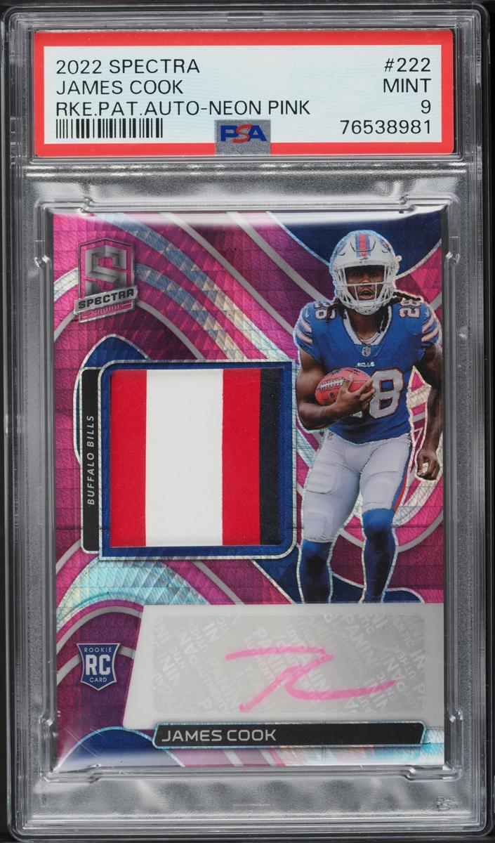 2022 Panini Spectra Football Neon Pink James Cook #222 PSA 9