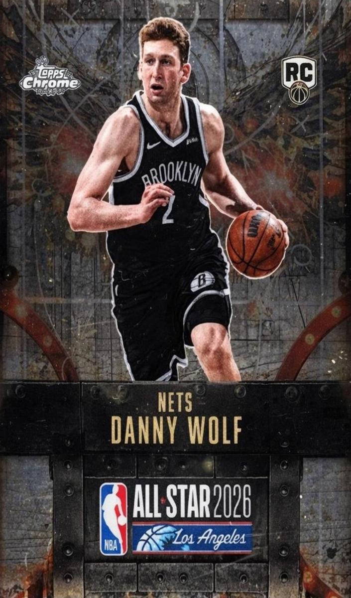 2025 Topps Chrome Cactus Jack X NBA All-Star Game Basketball Danny Wolf #87 PSA 9