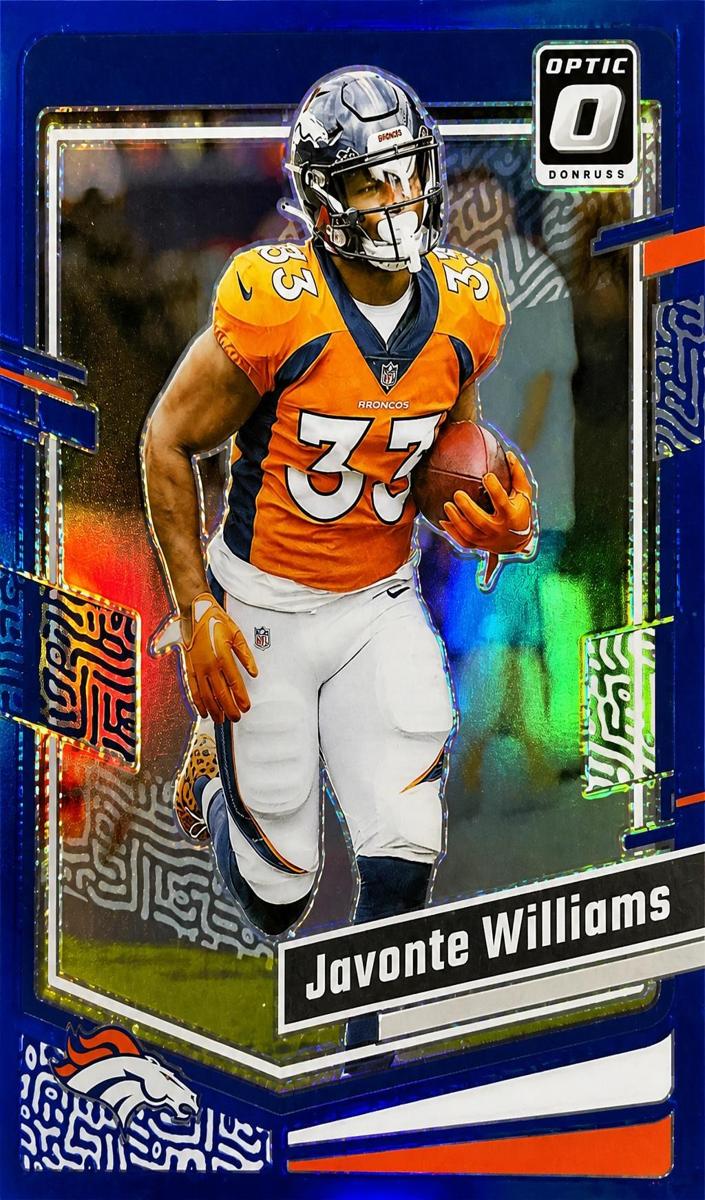 2023 Donruss Optic Football Blue Javonte Williams #54