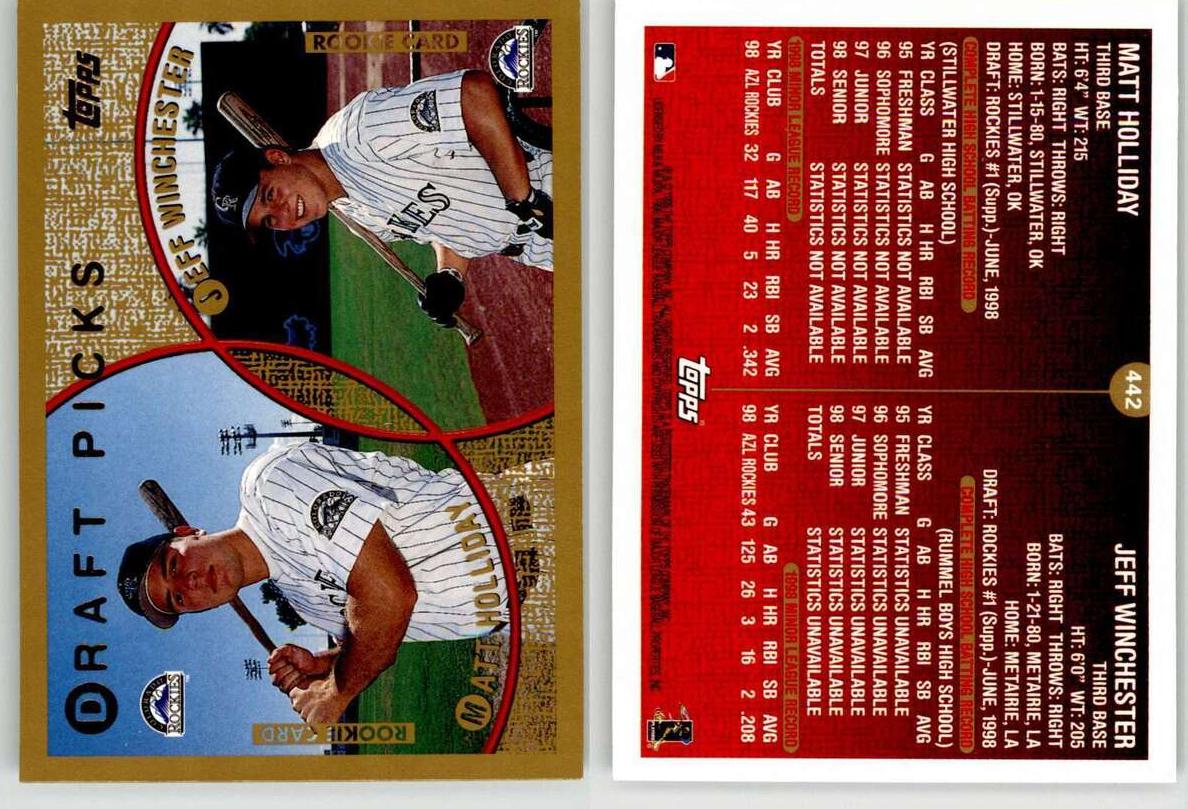 1999 Topps Baseball Matt Holliday #442 PSA 10