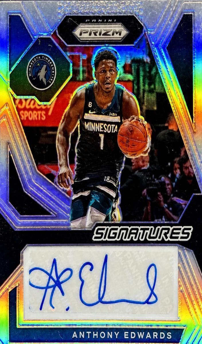 2023 Panini Prizm Basketball Silver Anthony Edwards #SIG-ANT PSA 9